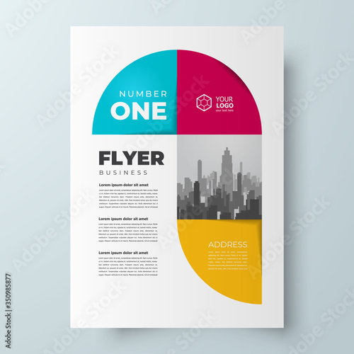 Flyer One number theme design template cover