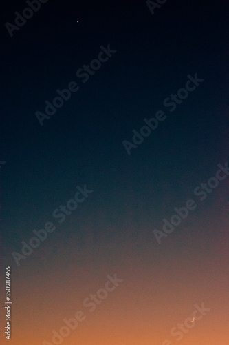 Venus and Moon in twilight sky