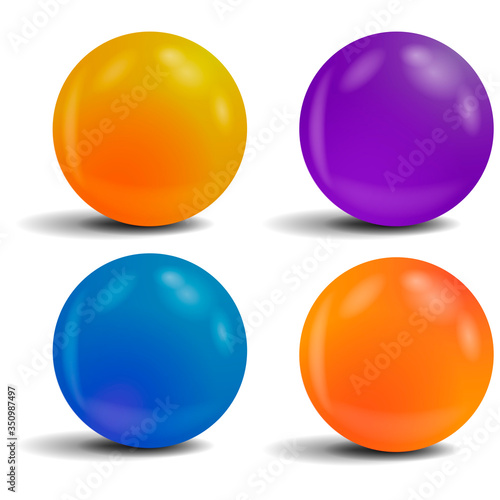 Colorfull plastic balls. Frosted round forms.