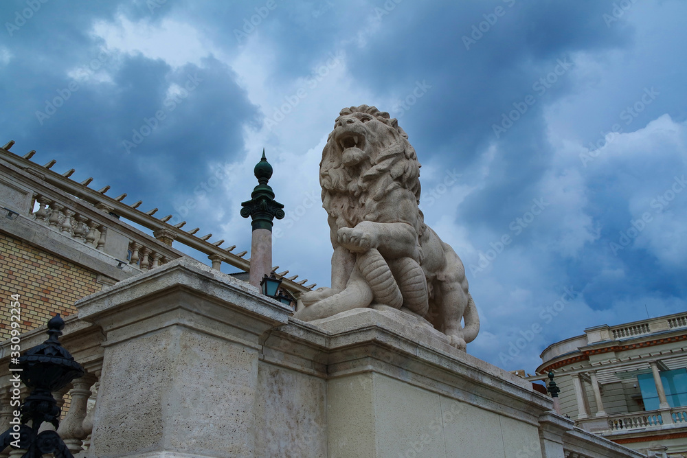 Statue of a Lion in Budapest