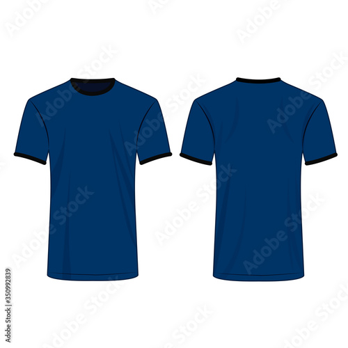 Two colors t shirt blue and black isolated vector set