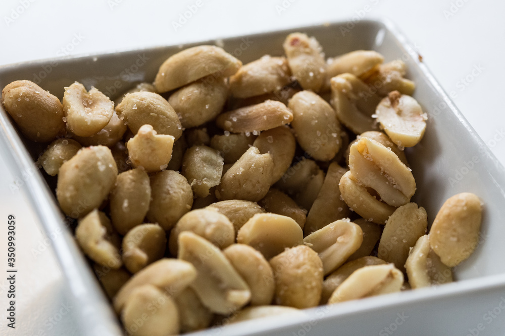 Close up of a bowl of peanuts