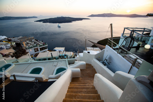 beautiful view upon santorini, greece