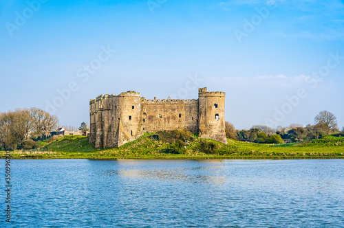 Ruins of Carew Castle in Pembrokeshire  Wales  UK