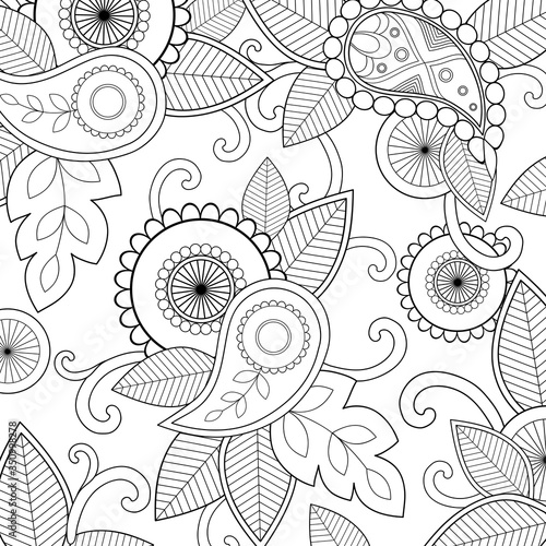 Pattern with linear ornanent elements on a white background. Ornamental pattern for greeting card, scrapbooking, invitation, wallpaper or fabric. Vector illustration photo