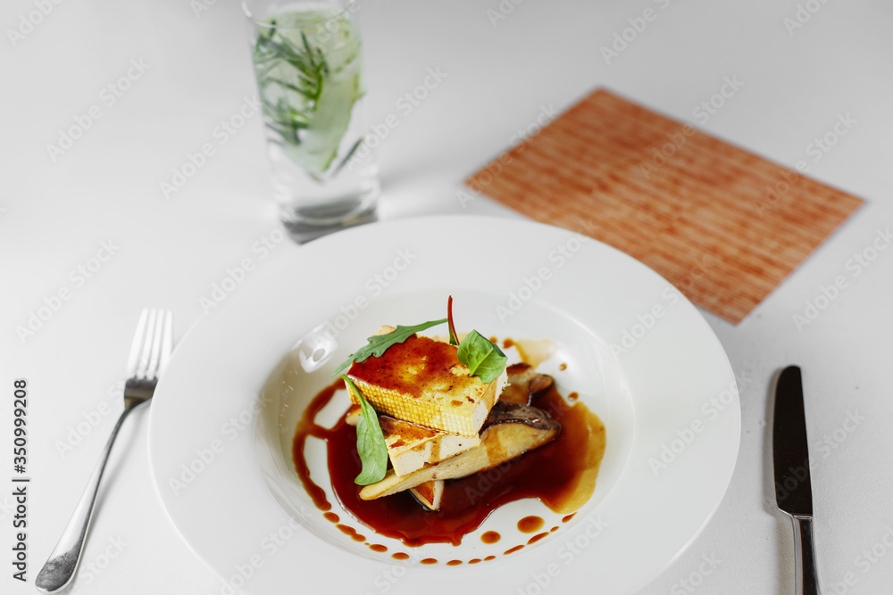 tofu, arugula, sesame seeds, sweet and sour sauce, vegetables, bell pepper and lemonade nearby tofu, arugula, sesame seeds, sweet and sour sauce, vegetables, bell pepper and lemonade nearby