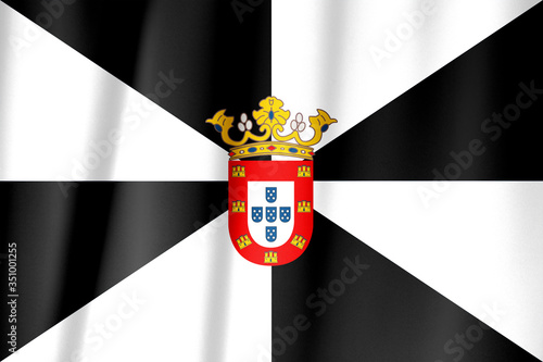 Ceuta flag textile cloth fabric waving on the top