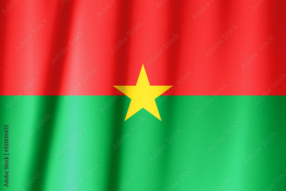Flag of Burkina Faso - adopted on 4th August 1984. The flag uses the Pan-African colors, reflecting both a break with its colonial past and its unity with other African ex-colonies. Flag of Burkina Faso - adopted on 4th August 1984. The flag uses the Pan-African colors, reflecting both a break with its colonial past and its unity with other African ex-colonies.