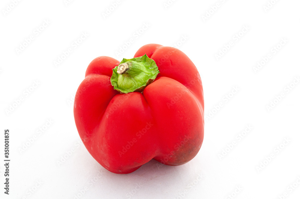red bell pepper on white background red bell pepper on white background