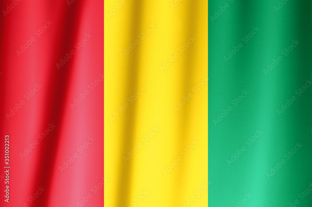 Silk Flag of Guinea . Guinea Flag of Silk Fabric Silk Flag of Guinea . Guinea Flag of Silk Fabric