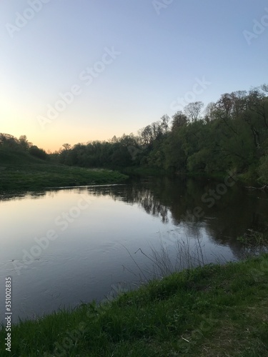 sunset over lake