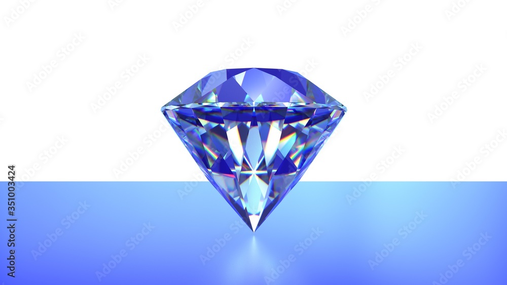 Diamond isolated on white background. 3D-rendering. Diamond isolated on white background. 3D-rendering.