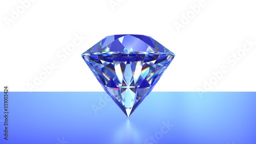 Diamond isolated on white background. 3D-rendering.