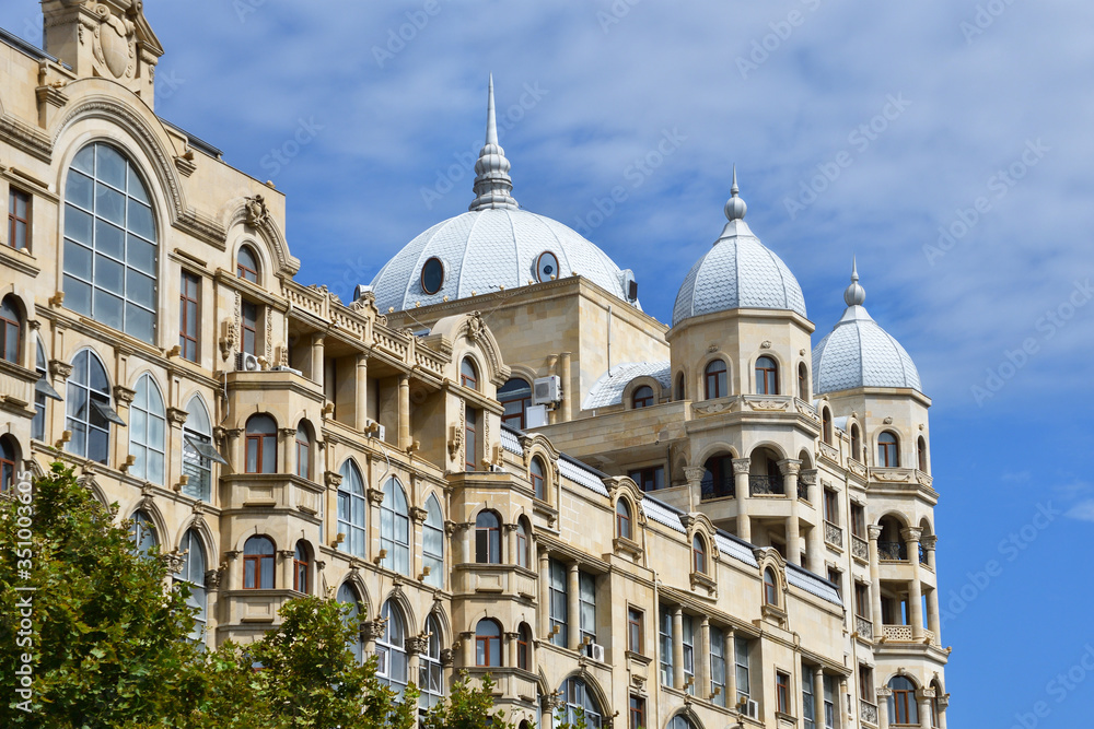 Azerbaijan. Beautiful building on the street Fizuli, house 53 in Baku