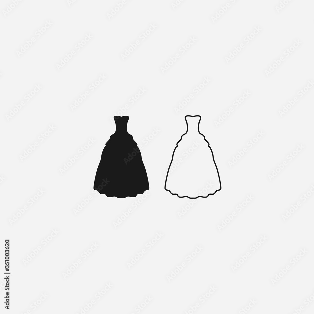 wedding dress graphic element Illustration template design wedding dress graphic element Illustration template design