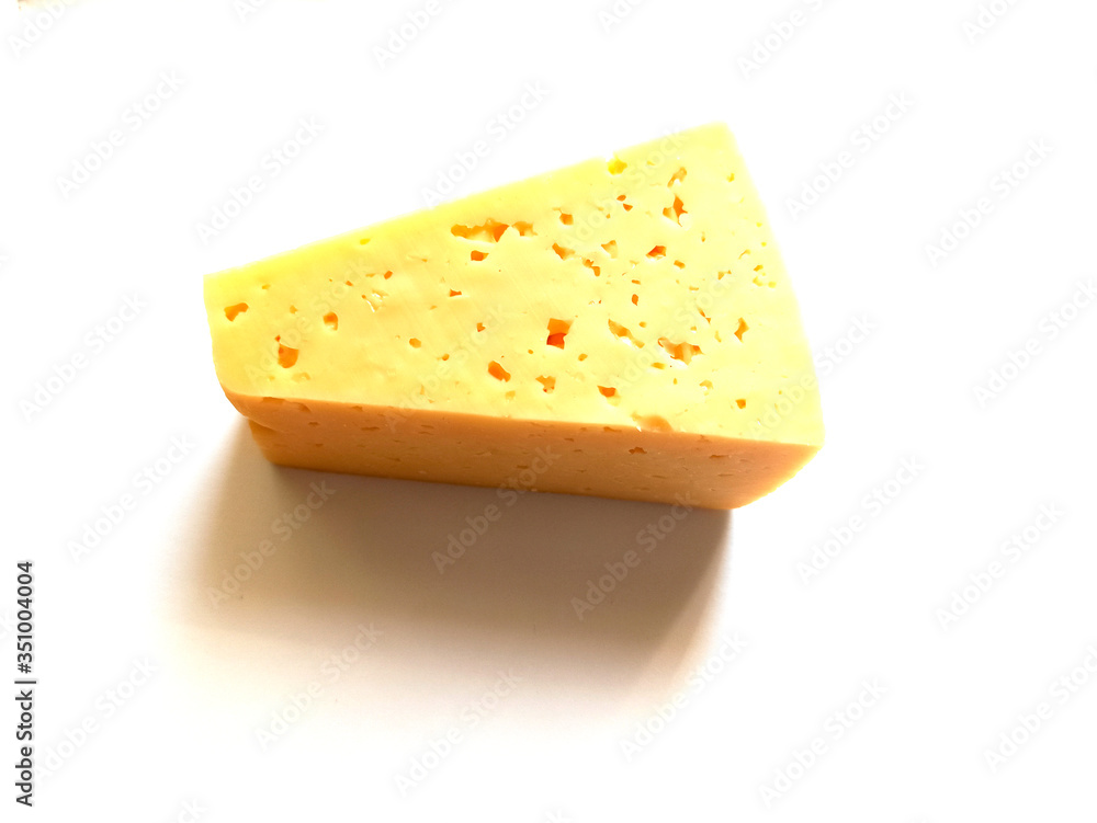 Piece of cheese isolated on white , photo Piece of cheese isolated on white , photo