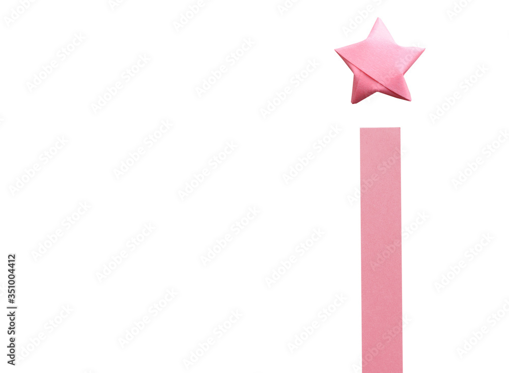 pink origami luckly star isolated white pink origami luckly star isolated white