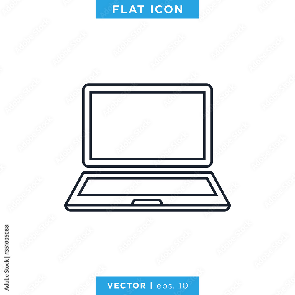 Laptop Icon Vector Logo Design Template. Editable Stroke. Laptop Icon Vector Logo Design Template. Editable Stroke.