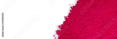 Abstract background of red dry powder paint. Copy space,banner.