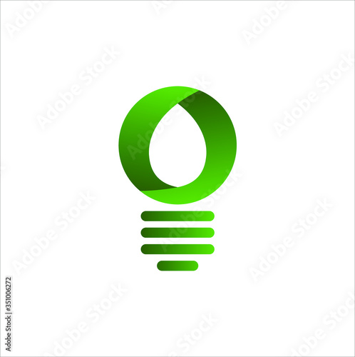 Natural Green Eco  Energy Logo Design Vector Illustration
