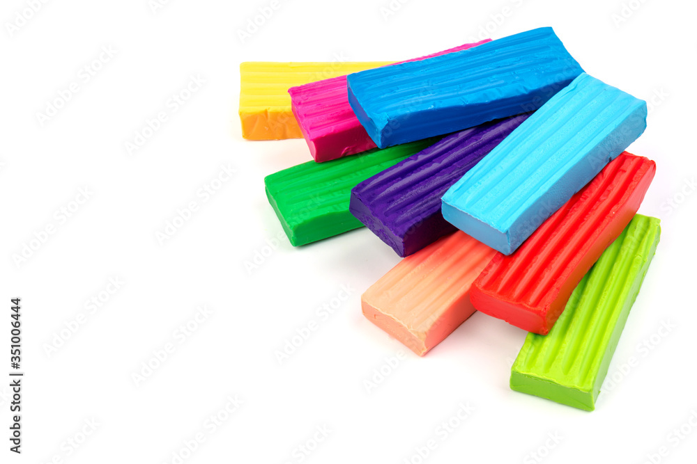 Group of colorful plasticine isolated on white background Group of colorful plasticine isolated on white background