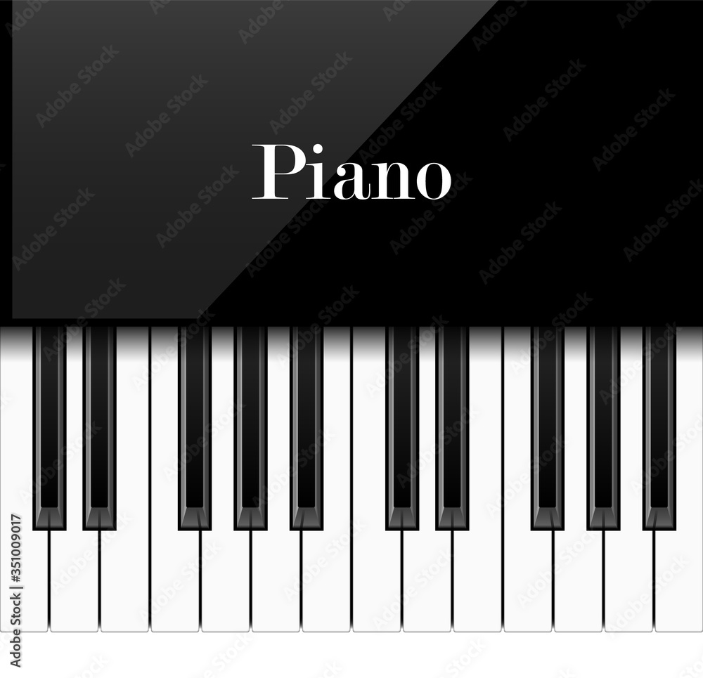 Fototapeta premium Realistic piano keys, vector illustration