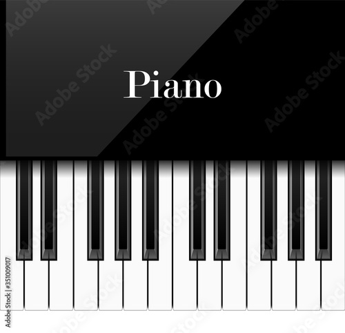 Realistic piano keys, vector illustration