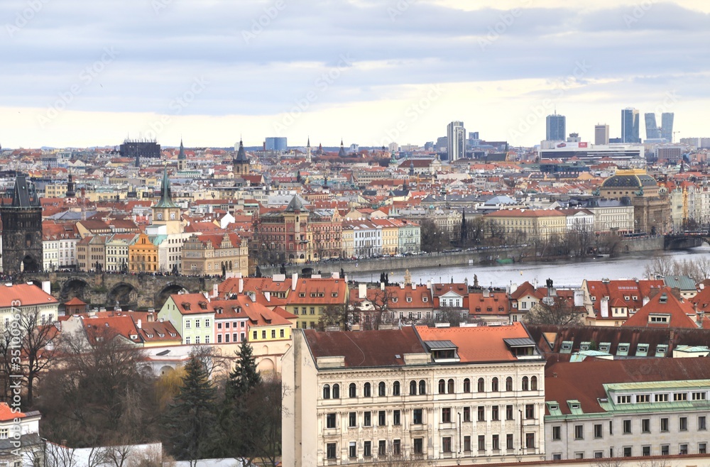 The panoramic view  in Prague city  of Czech Republic
