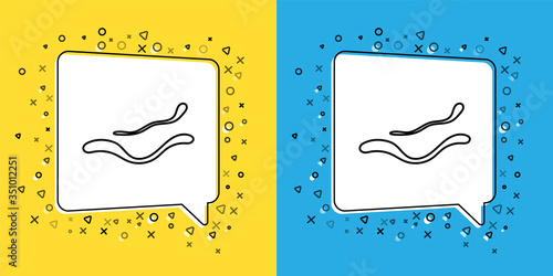 Set line Ebola virus disease icon isolated on yellow and blue background. Vector