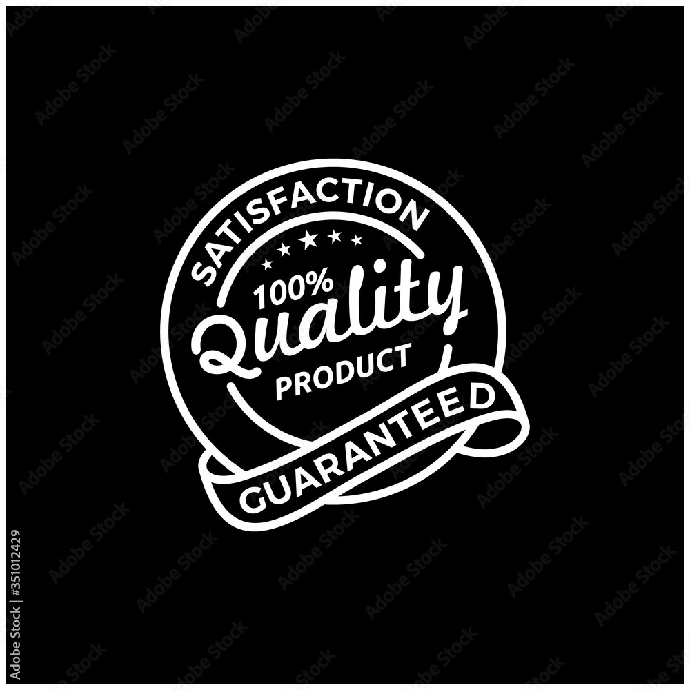 Satisfaction 100% quality guaranteed logo icon symbol vector