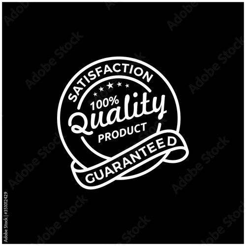 Satisfaction 100  quality guaranteed logo icon symbol vector