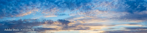 Beautiful panorama sky during sunset and sunrise in a summer. Colorful sky in the evening or morning. © Julia