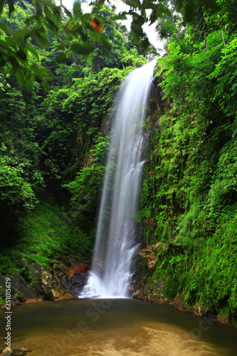 Beautiful mountains and Dadfa Waterfall natural attractions at Tai Rom Yen National Park in Surat Thani, Thailand