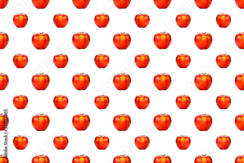 Seamless red Apple Pattern Fruit on isolated Background