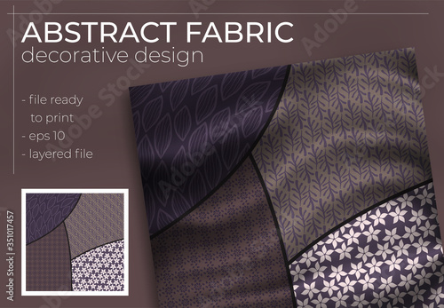 Abstract Silk Scarf Design in Square for Hijab Print, silk neck scarf or kerchief, etc.