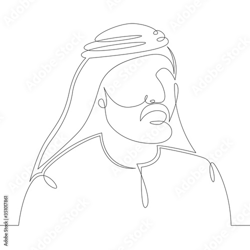 eastern male arab in national costume kandura
