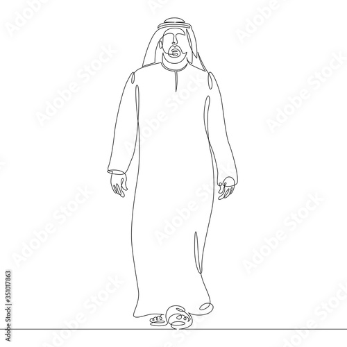 eastern male arab in national costume kandura