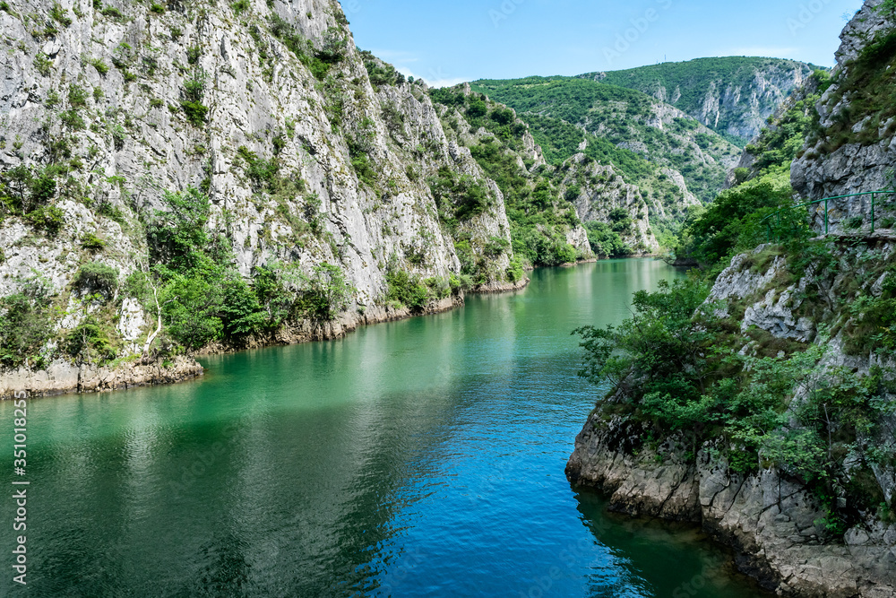 Matka Canyon and Matka Lake - located west of central Skopje, North Macedonia. It is one of the most popular outdoor destinations in Macedonia and home to several medieval monasteries