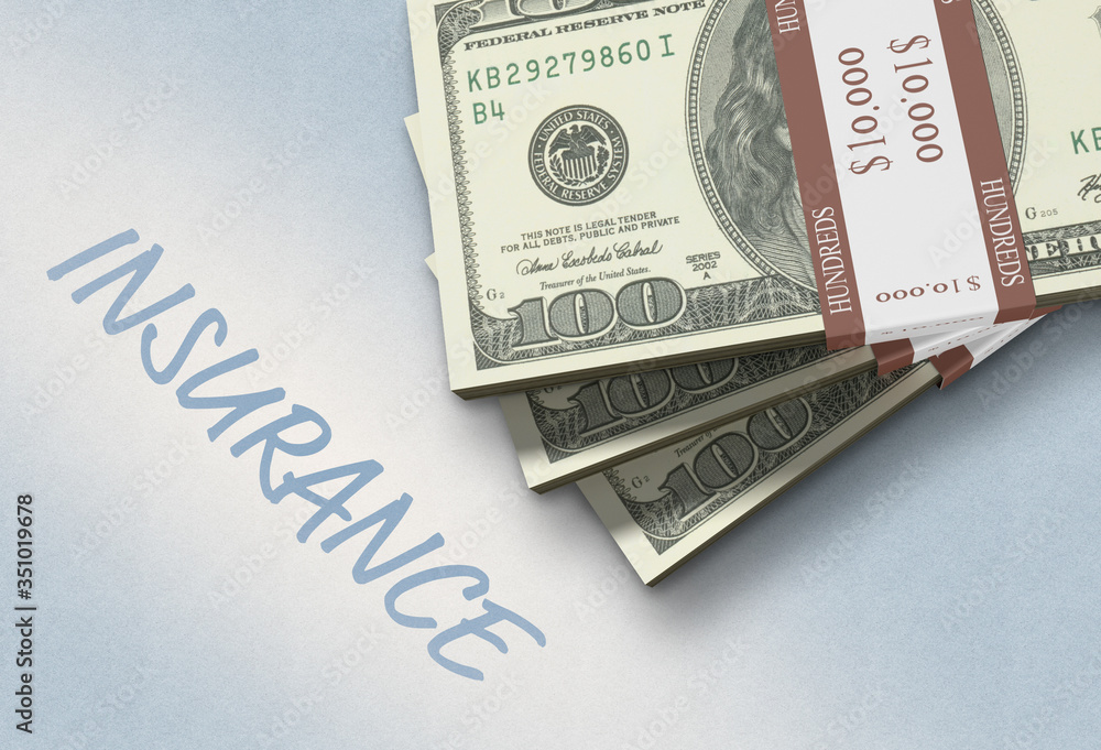 Dollarstapel auf Schriftzug Dollarstapel auf Schriftzug