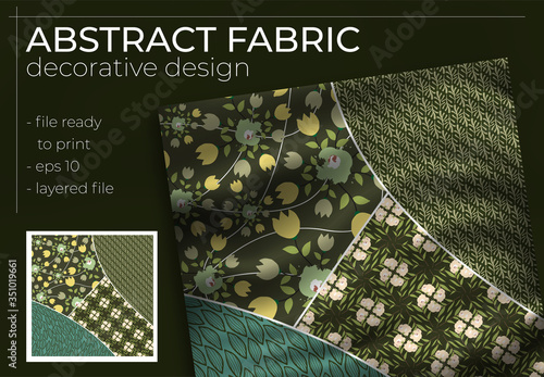 Abstract Silk Scarf Design in Square for Hijab Print, silk neck scarf or kerchief, etc.