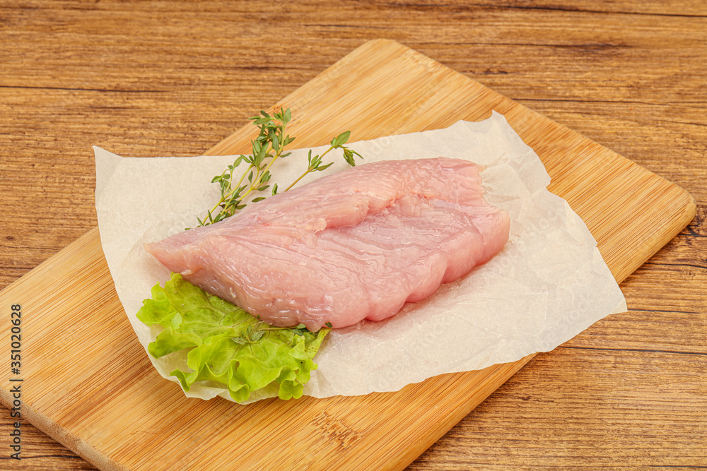 Raw turkey breast steak for cooking Raw turkey breast steak for cooking