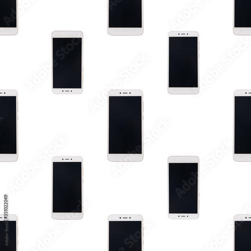 seamless pattern with mobile phones. Series of Technology Backgrounds.
