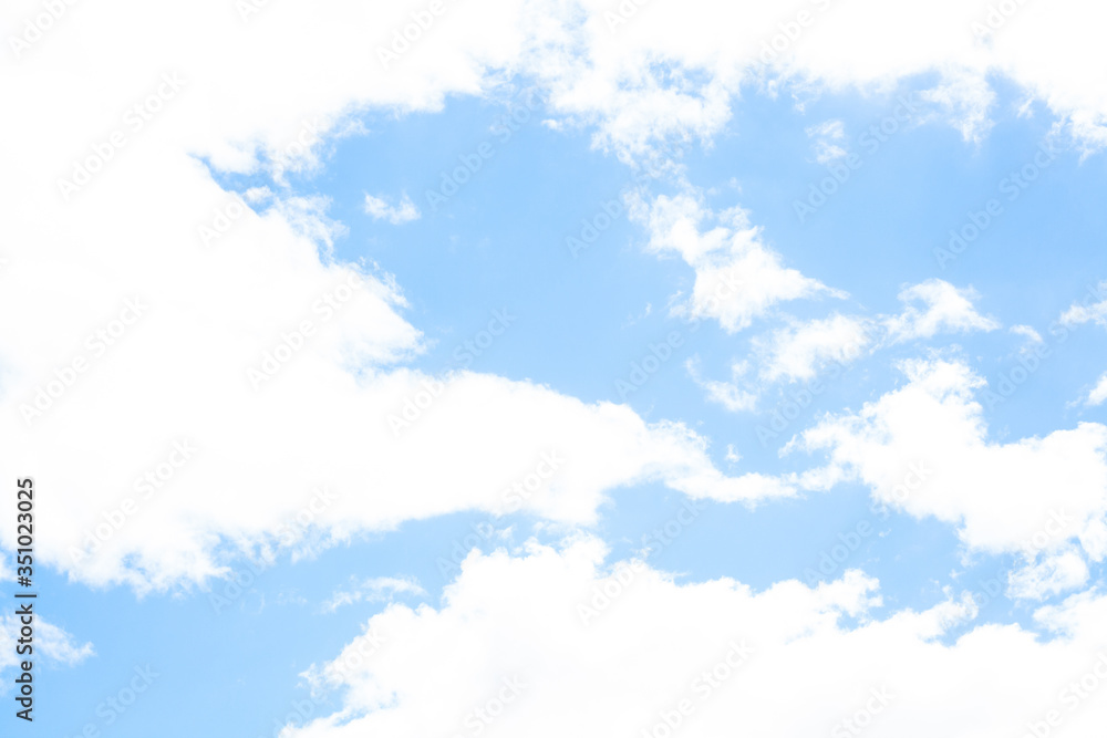 The sky is blue with white clouds. The concept of pure heaven.
