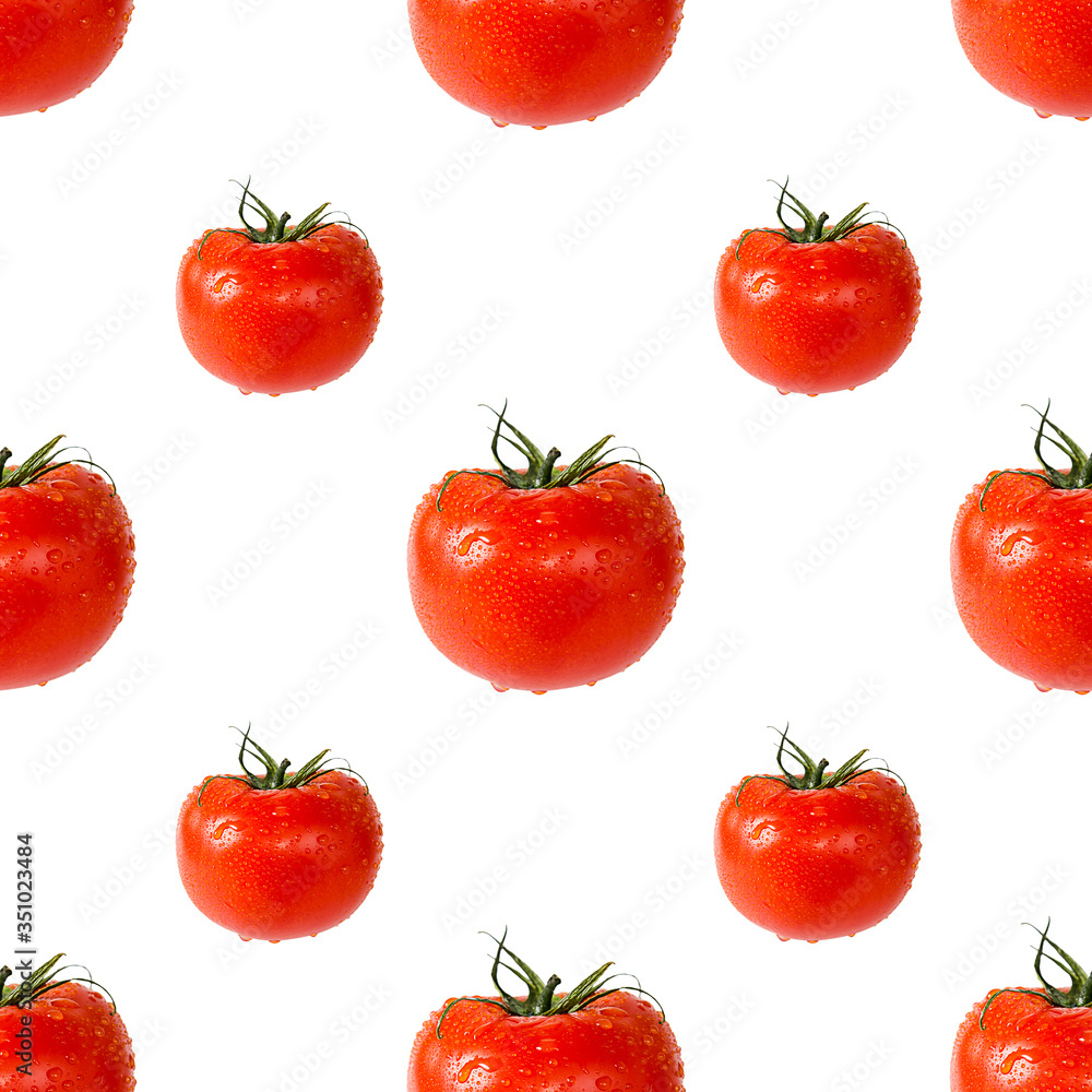 Tomatoes seamless pattern background. Flat color style design Tomatoes seamless pattern background. Flat color style design