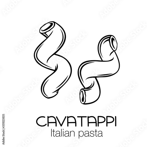Cavatappi pasta outline icon