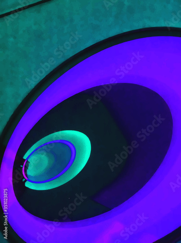 Ovales Muster, gedreht, violett, blau