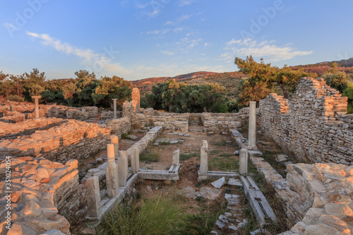 ruins of ancient village in Archaeological site of Aliki