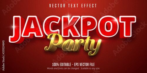 Jackpot prize style text effect, editable golden text style