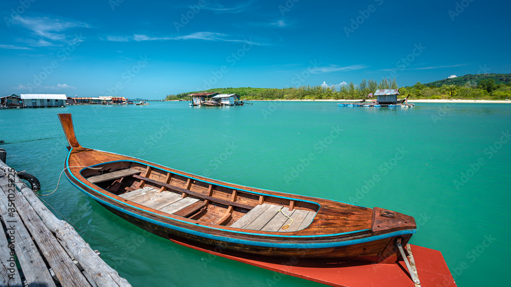 Wooden Boat With Sea  View