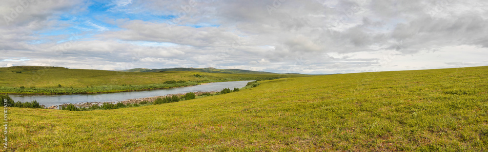 Summer tundra on the Yamal Peninsula. Summer tundra on the Yamal Peninsula.